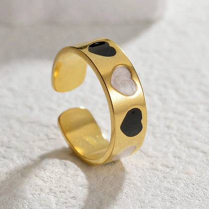 Wholesale Jewelry Casual Simple Style Geometric Titanium Steel Enamel Rings