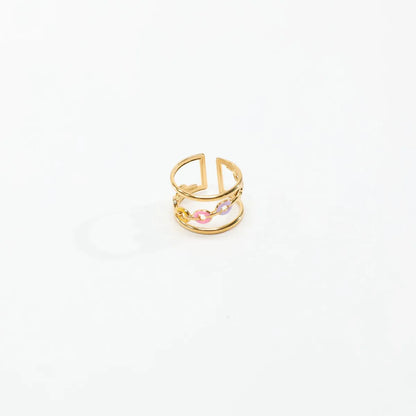 Wholesale Jewelry Casual Simple Style Heart Shape 304 Stainless Steel 18K Gold Plated Open Rings