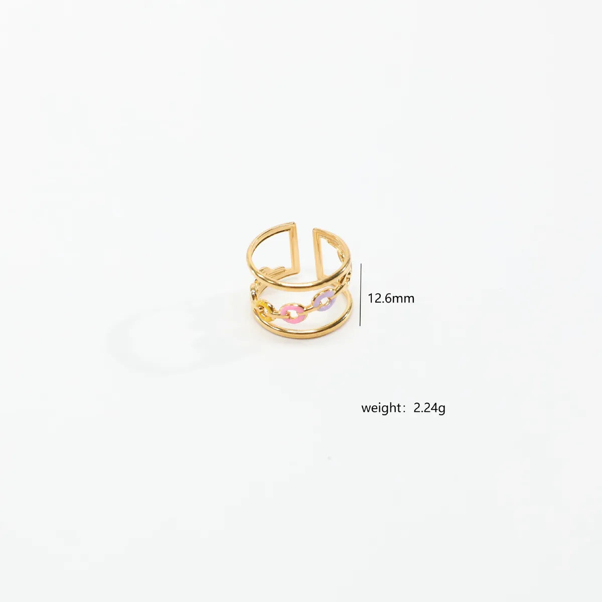 Wholesale Jewelry Casual Simple Style Heart Shape 304 Stainless Steel 18K Gold Plated Open Rings