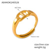 Wholesale Jewelry Casual Simple Style Heart Shape Lines Knot 304 Stainless Steel 18K Gold Plated Hollow Out Open Rings