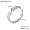 Wholesale Jewelry Casual Simple Style Heart Shape Lines Knot 304 Stainless Steel 18K Gold Plated Hollow Out Open Rings