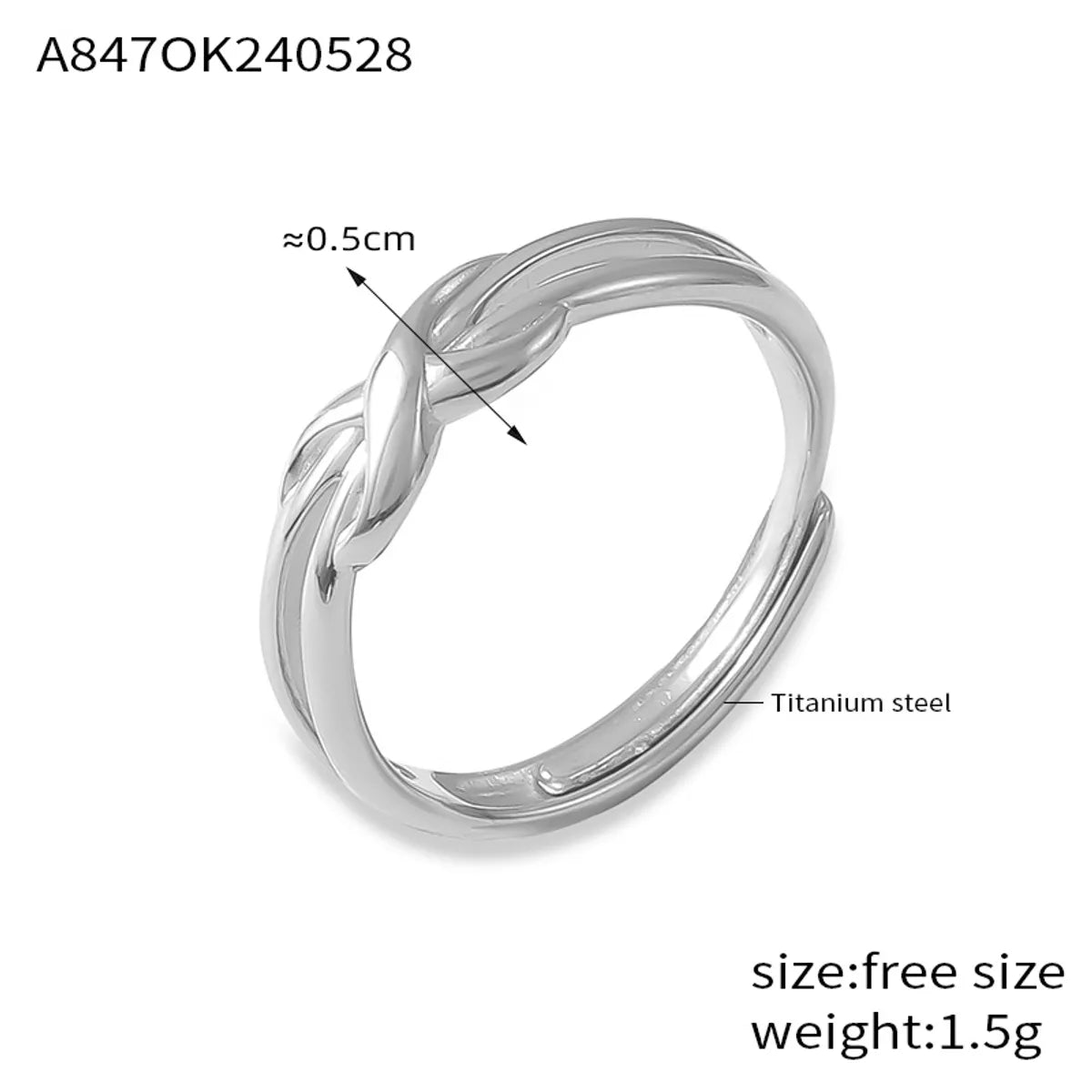 Wholesale Jewelry Casual Simple Style Heart Shape Lines Knot 304 Stainless Steel 18K Gold Plated Hollow Out Open Rings