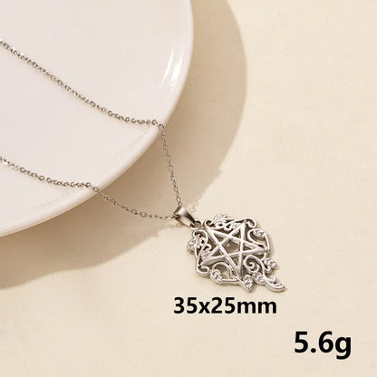 Wholesale Jewelry Casual Simple Style Leaves 304 Stainless Steel Pendant Necklace