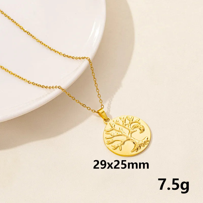 Wholesale Jewelry Casual Simple Style Leaves 304 Stainless Steel Pendant Necklace