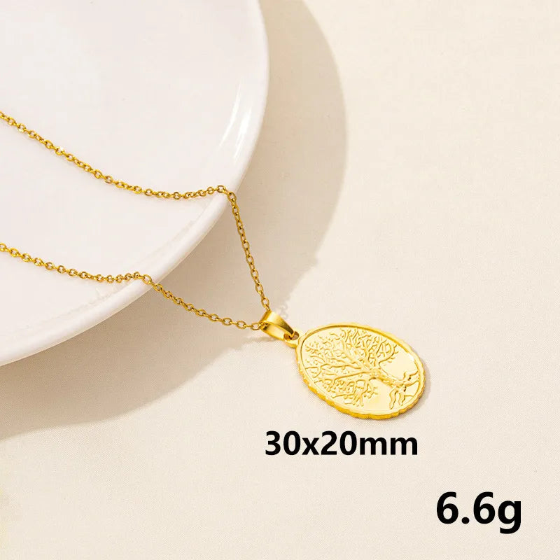 Wholesale Jewelry Casual Simple Style Leaves 304 Stainless Steel Pendant Necklace