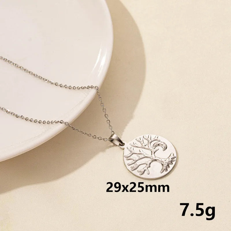 Wholesale Jewelry Casual Simple Style Leaves 304 Stainless Steel Pendant Necklace