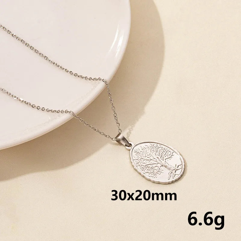 Wholesale Jewelry Casual Simple Style Leaves 304 Stainless Steel Pendant Necklace