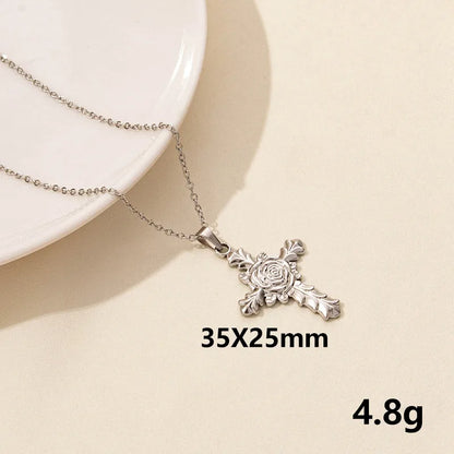 Wholesale Jewelry Casual Simple Style Leaves 304 Stainless Steel Pendant Necklace