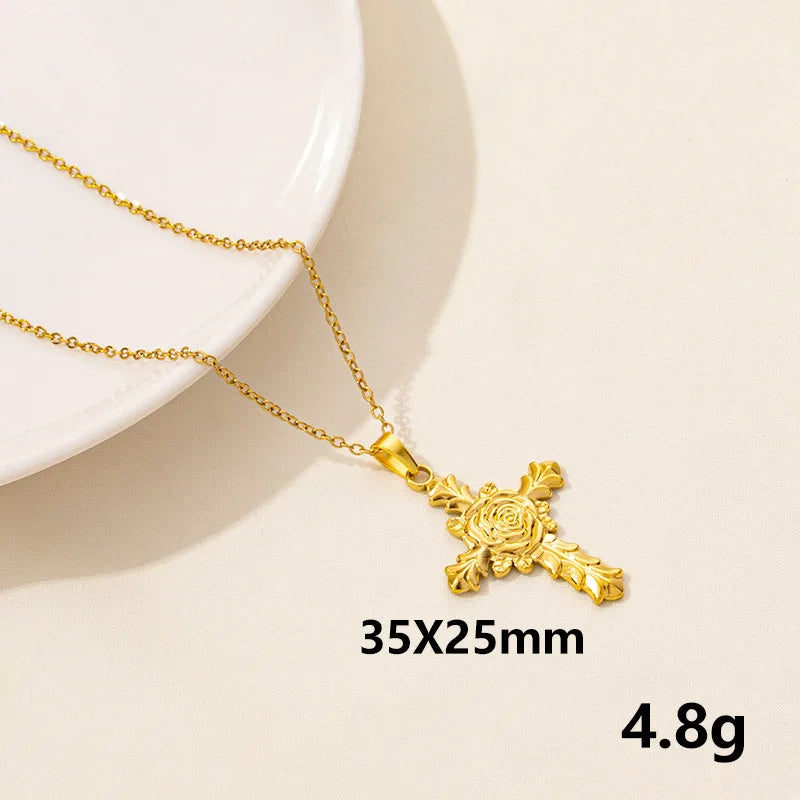 Wholesale Jewelry Casual Simple Style Leaves 304 Stainless Steel Pendant Necklace