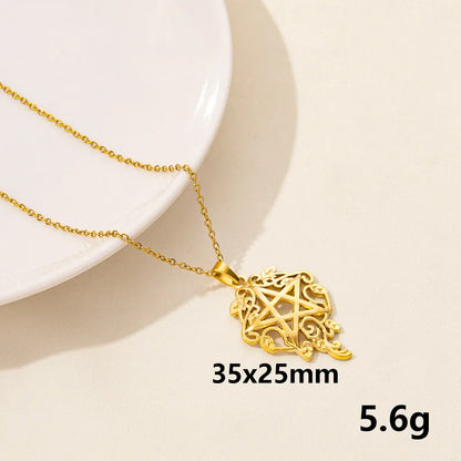 Wholesale Jewelry Casual Simple Style Leaves 304 Stainless Steel Pendant Necklace