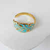 Wholesale Jewelry Casual Simple Style Leaves Eye 304 Stainless Steel 18K Gold Plated Enamel Hollow Out Open Rings