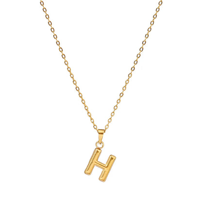 Wholesale Jewelry Casual Simple Style Letter 201 Stainless Steel 18K Gold Plated Pendant Necklace