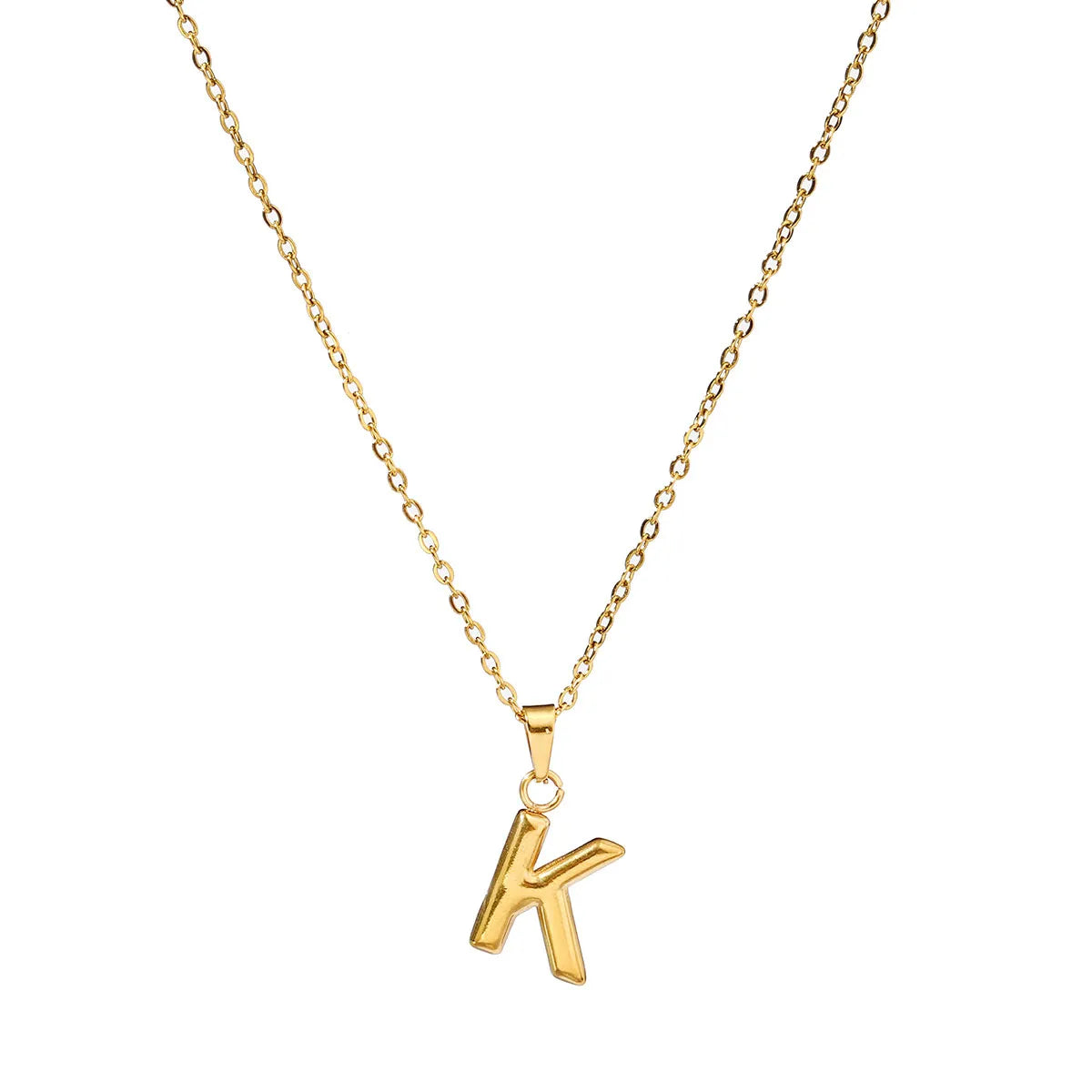 Wholesale Jewelry Casual Simple Style Letter 201 Stainless Steel 18K Gold Plated Pendant Necklace