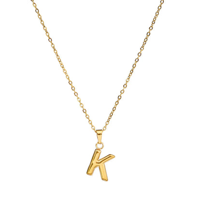 Wholesale Jewelry Casual Simple Style Letter 201 Stainless Steel 18K Gold Plated Pendant Necklace