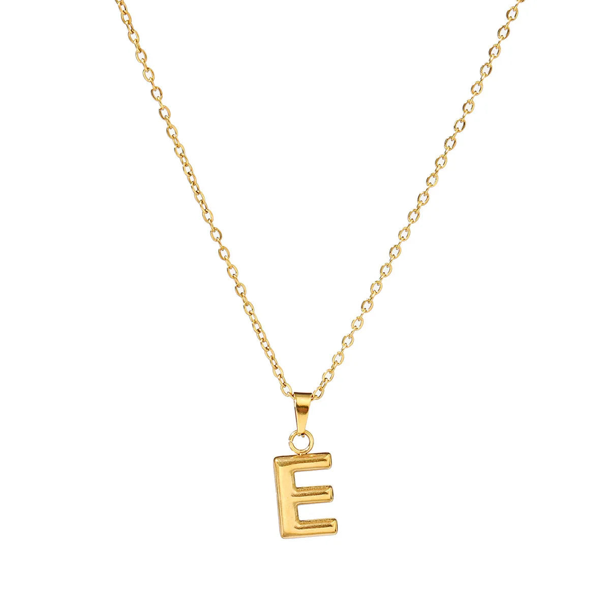 Wholesale Jewelry Casual Simple Style Letter 201 Stainless Steel 18K Gold Plated Pendant Necklace