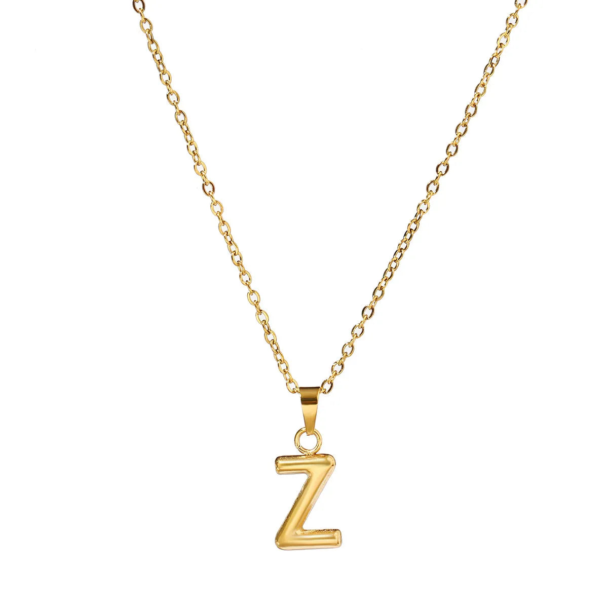 Wholesale Jewelry Casual Simple Style Letter 201 Stainless Steel 18K Gold Plated Pendant Necklace