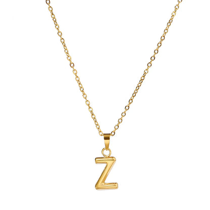 Wholesale Jewelry Casual Simple Style Letter 201 Stainless Steel 18K Gold Plated Pendant Necklace