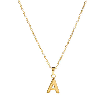 Wholesale Jewelry Casual Simple Style Letter 201 Stainless Steel 18K Gold Plated Pendant Necklace