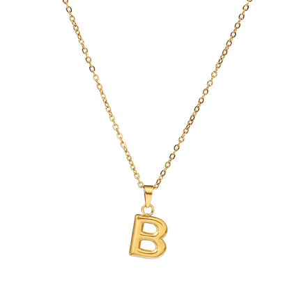 Wholesale Jewelry Casual Simple Style Letter 201 Stainless Steel 18K Gold Plated Pendant Necklace