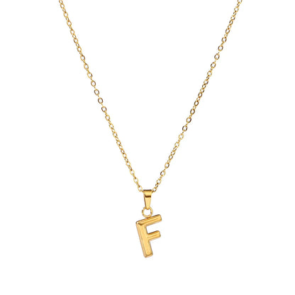 Wholesale Jewelry Casual Simple Style Letter 201 Stainless Steel 18K Gold Plated Pendant Necklace