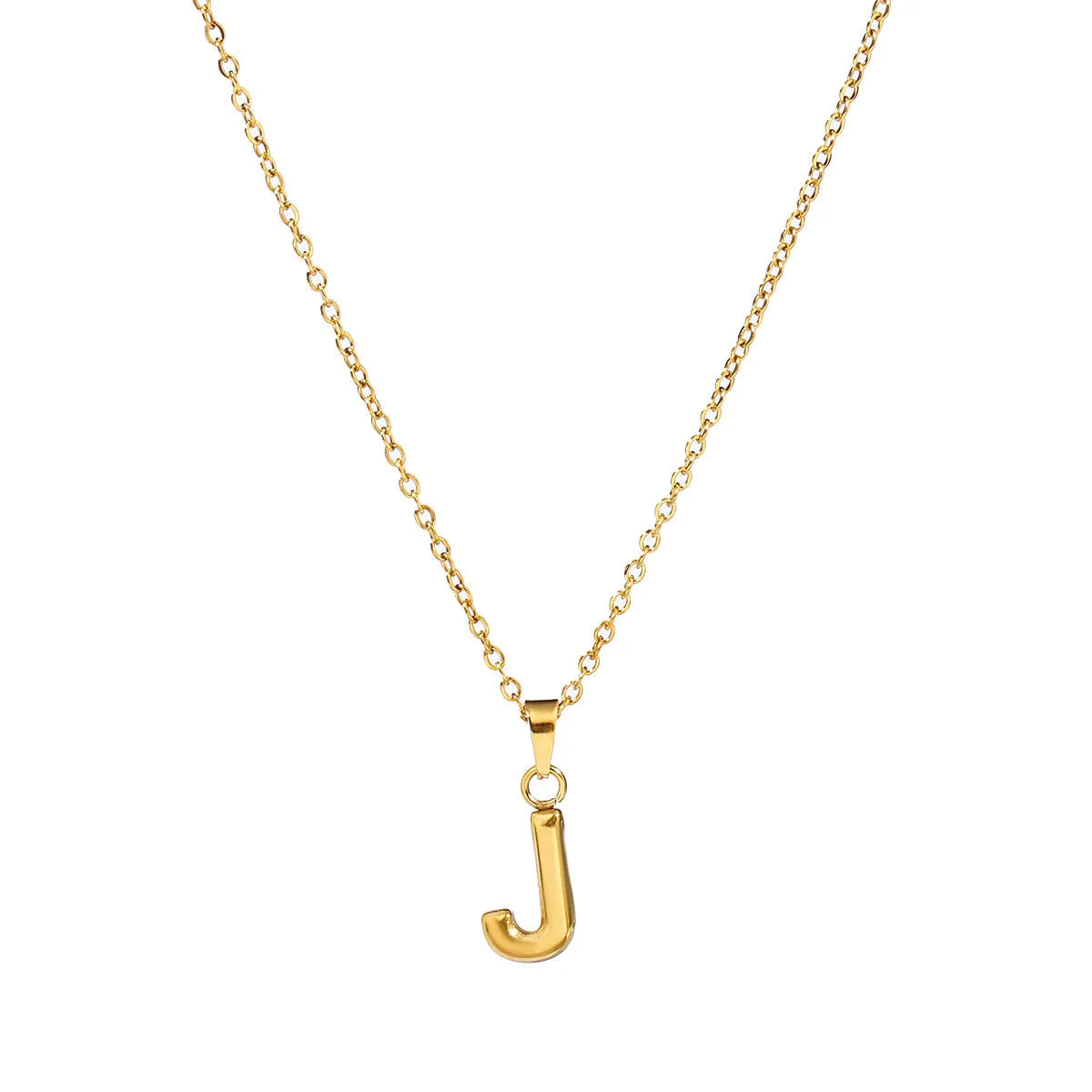 Wholesale Jewelry Casual Simple Style Letter 201 Stainless Steel 18K Gold Plated Pendant Necklace