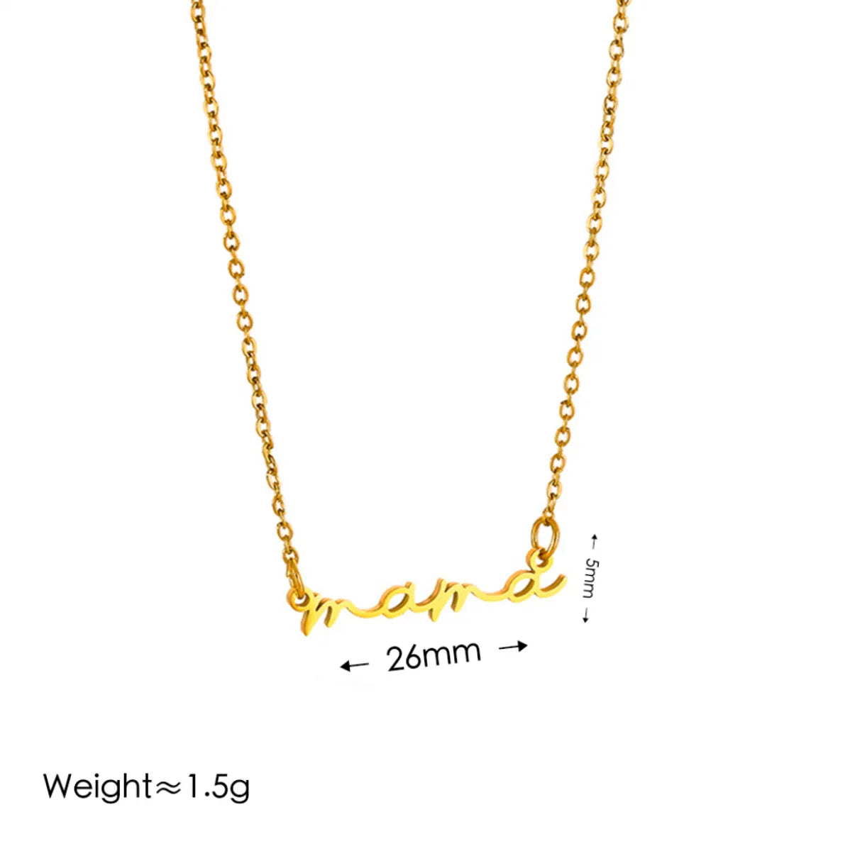 Wholesale Jewelry Casual Simple Style Letter 304 Stainless Steel 18K Gold Plated Necklace