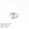 Wholesale Jewelry Casual Simple Style Letter 304 Stainless Steel Zircon 14K Gold Plated Inlay Open Rings