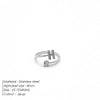 Wholesale Jewelry Casual Simple Style Letter 304 Stainless Steel Zircon 14K Gold Plated Inlay Open Rings