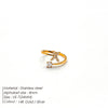 Wholesale Jewelry Casual Simple Style Letter 304 Stainless Steel Zircon 14K Gold Plated Inlay Open Rings