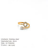 Wholesale Jewelry Casual Simple Style Letter 304 Stainless Steel Zircon 14K Gold Plated Inlay Open Rings