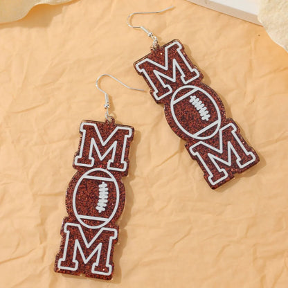 1 Pair Casual Simple Style Letter Football Iron Drop Earrings