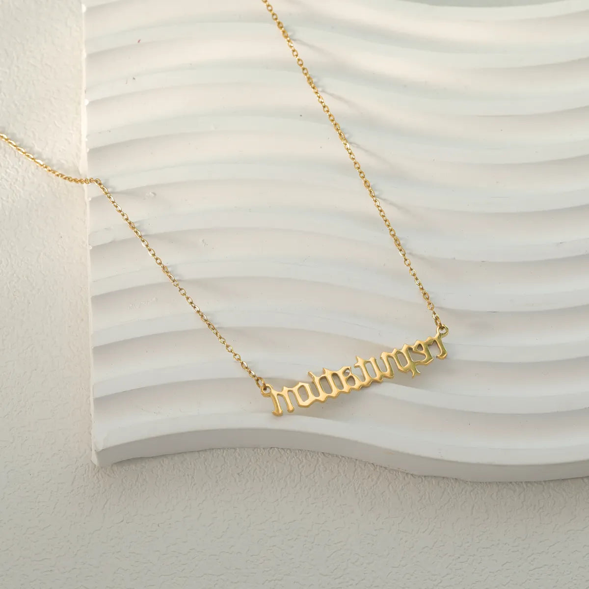 Wholesale Jewelry Casual Simple Style Letter Number 304 Stainless Steel 18K Gold Plated White Gold Plated Plating Pendant Necklace