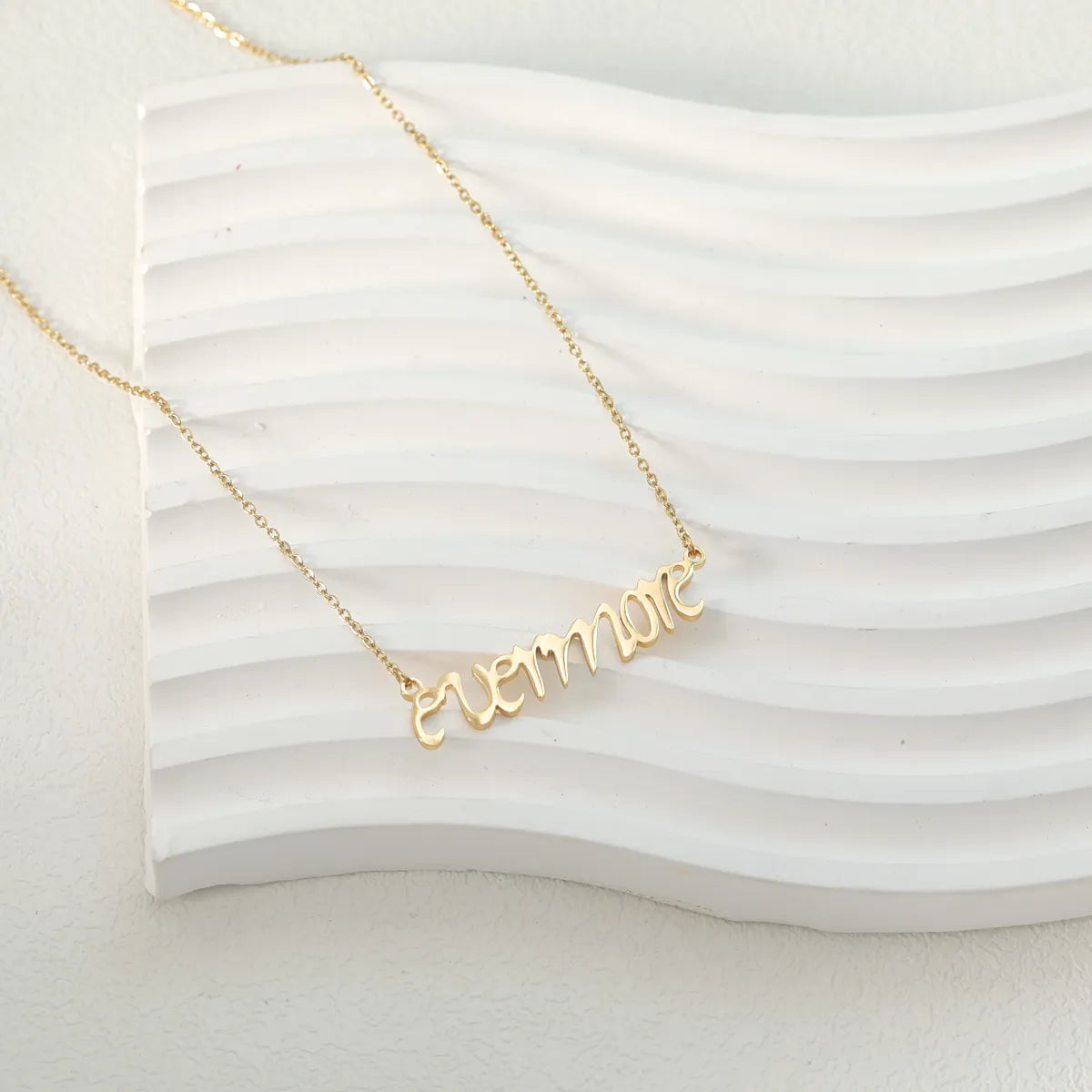 Wholesale Jewelry Casual Simple Style Letter Number 304 Stainless Steel 18K Gold Plated White Gold Plated Plating Pendant Necklace