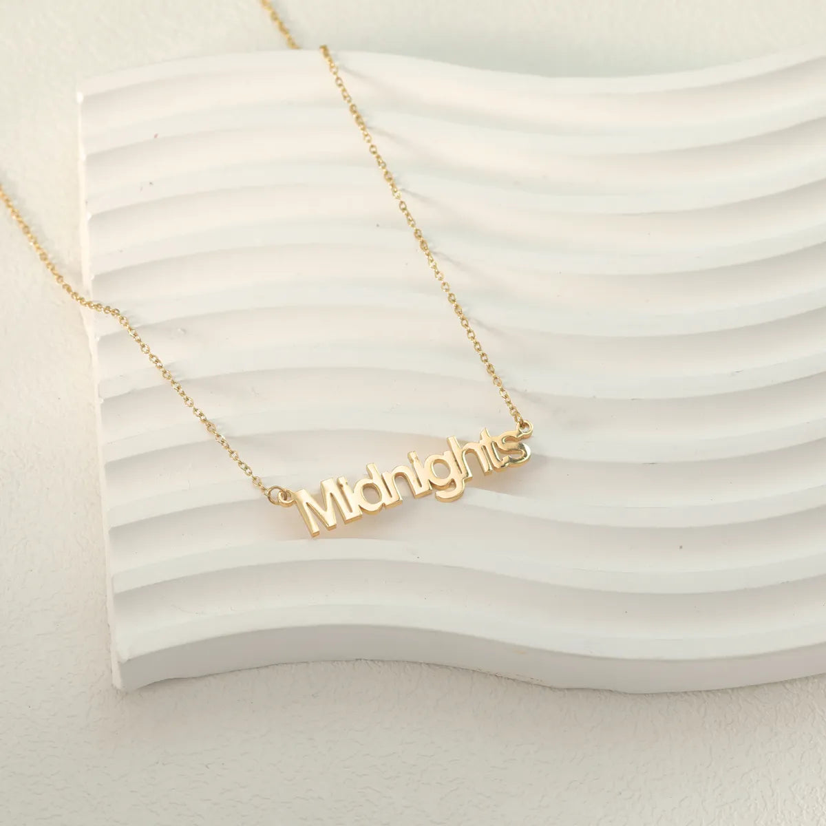 Wholesale Jewelry Casual Simple Style Letter Number 304 Stainless Steel 18K Gold Plated White Gold Plated Plating Pendant Necklace