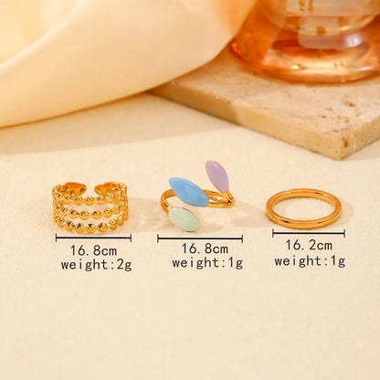 Wholesale Jewelry Casual Simple Style Lines 304 Stainless Steel Gold Plated Plating Open Rings