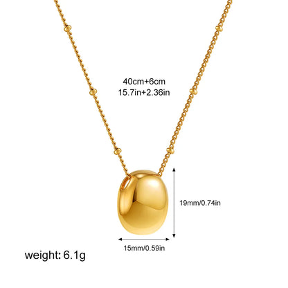 Wholesale Jewelry Casual Simple Style Oval 304 Stainless Steel Pendant Necklace