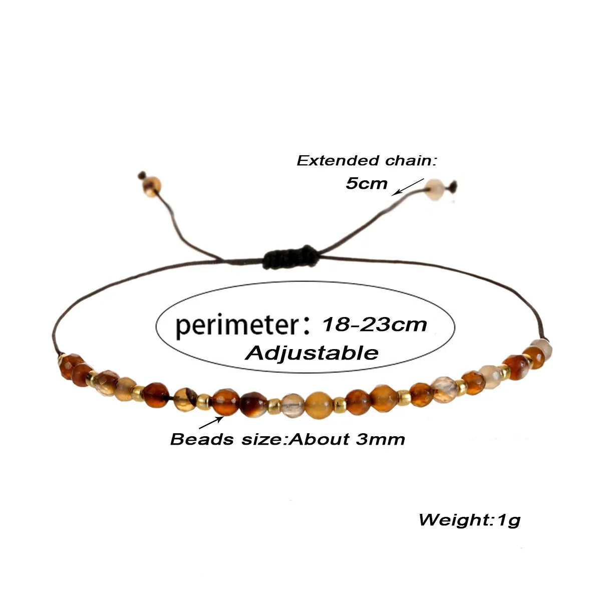 Wholesale Jewelry Casual Simple Style Round Natural Stone Beaded Knitting Bracelets