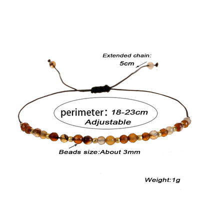 Wholesale Jewelry Casual Simple Style Round Natural Stone Beaded Knitting Bracelets