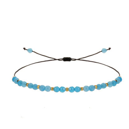 Wholesale Jewelry Casual Simple Style Round Natural Stone Beaded Knitting Bracelets