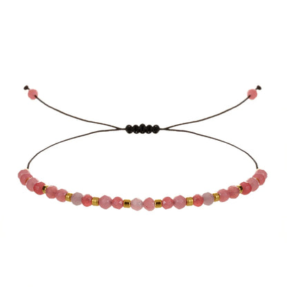 Wholesale Jewelry Casual Simple Style Round Natural Stone Beaded Knitting Bracelets