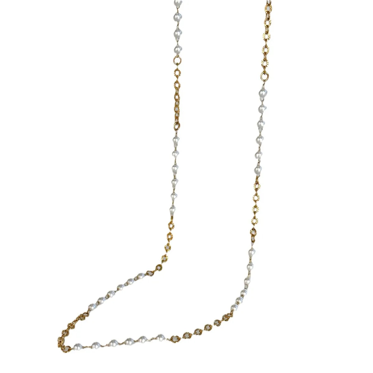 Wholesale Jewelry Casual Simple Style Round Titanium Steel 18K Gold Plated Pearl Waist Chain