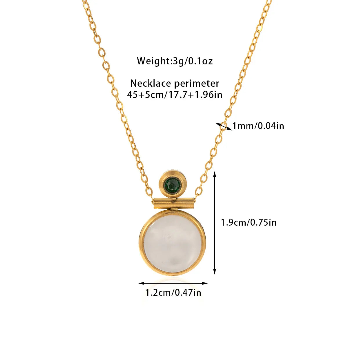 Wholesale Jewelry Casual Simple Style Round Titanium Steel Shell Zircon Inlay Pendant Necklace