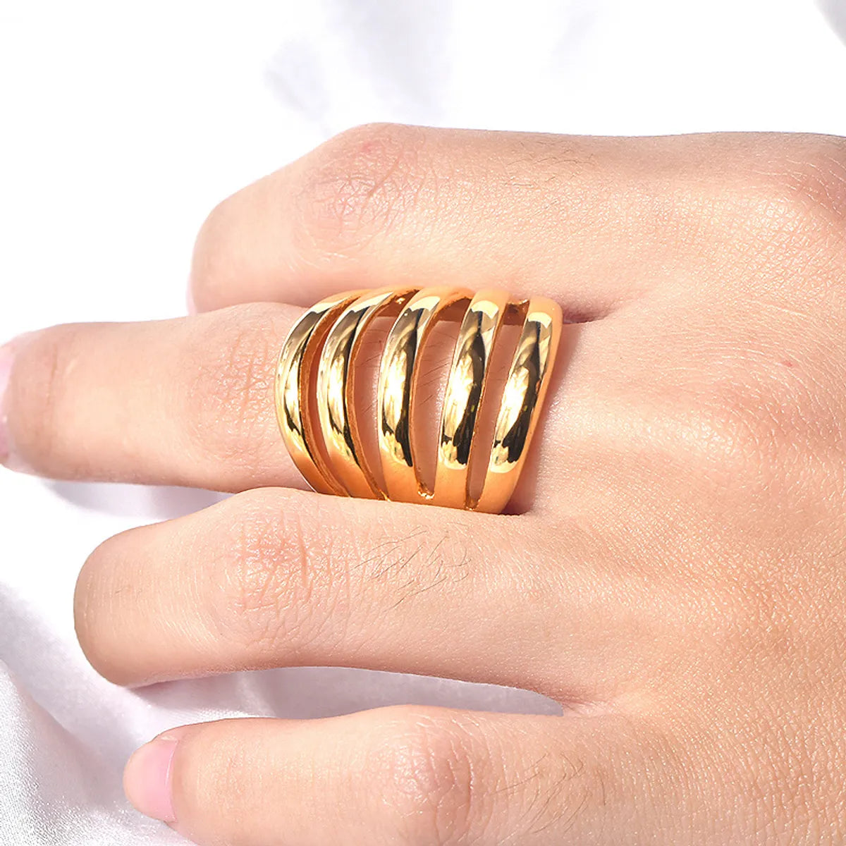 Wholesale Jewelry Casual Simple Style Solid Color 304 Stainless Steel 18K Gold Plated Rings