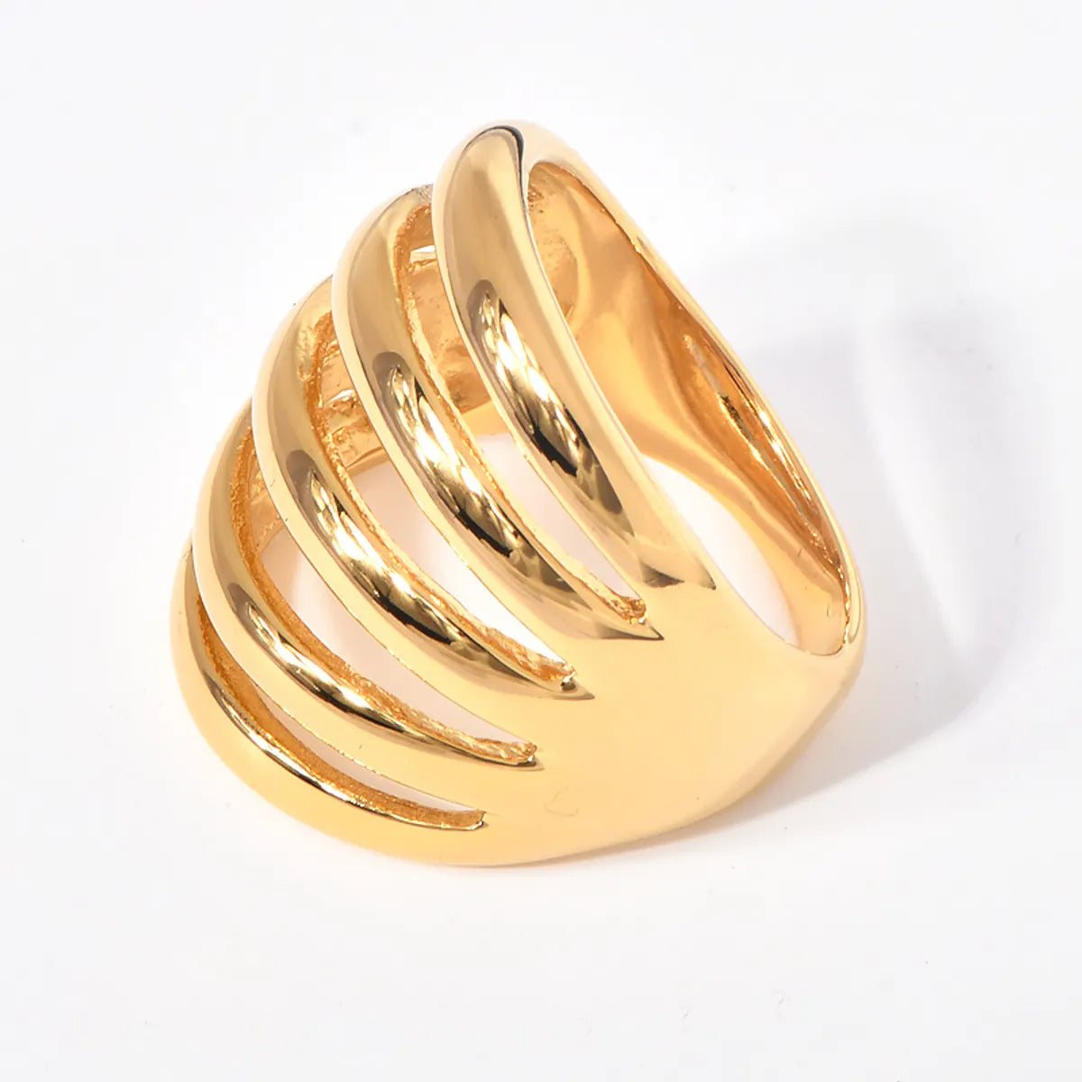 Wholesale Jewelry Casual Simple Style Solid Color 304 Stainless Steel 18K Gold Plated Rings