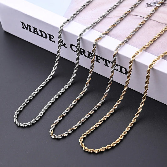 5 Strands/Package 304 Stainless Steel Gold Plated Solid Color Chain