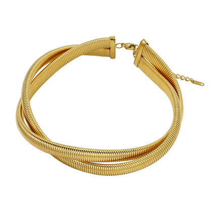 Wholesale Jewelry Casual Simple Style Solid Color 304 Stainless Steel Titanium Steel Gold Plated Bracelets Necklace