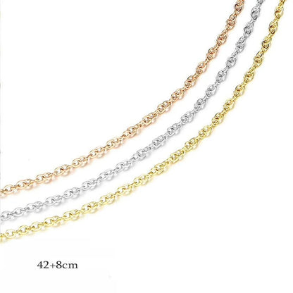 Wholesale Jewelry Casual Simple Style Solid Color 316L Stainless Steel  14K Gold Plated Necklace