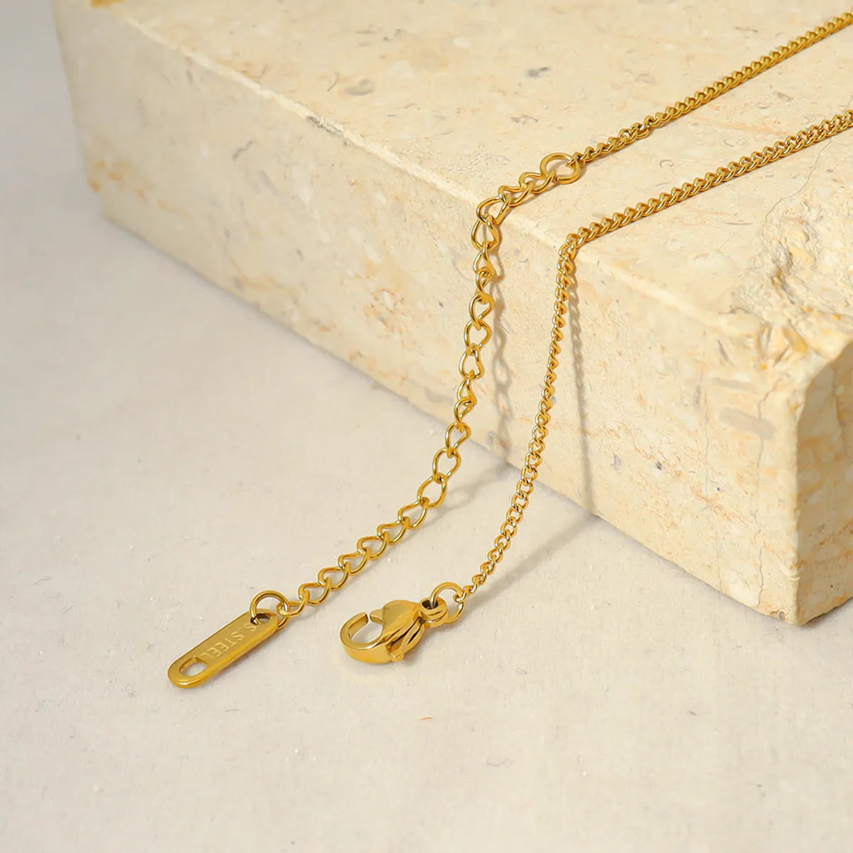 Wholesale Jewelry Casual Simple Style Solid Color 316L Stainless Steel  14K Gold Plated Necklace