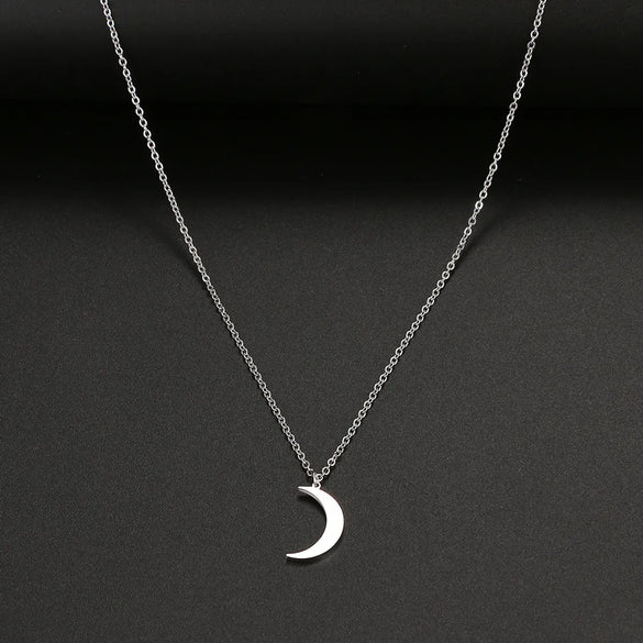 Wholesale Jewelry Casual Simple Style Sun Moon 304 Stainless Steel Hollow Out Pendant Necklace