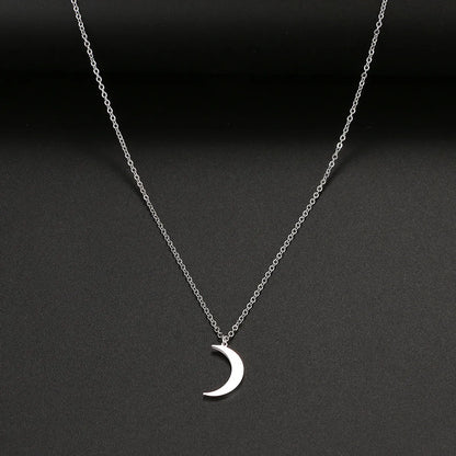 Wholesale Jewelry Casual Simple Style Sun Moon 304 Stainless Steel Hollow Out Pendant Necklace